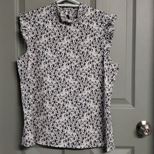 Flutter Sleeves Smock Neck Blouse